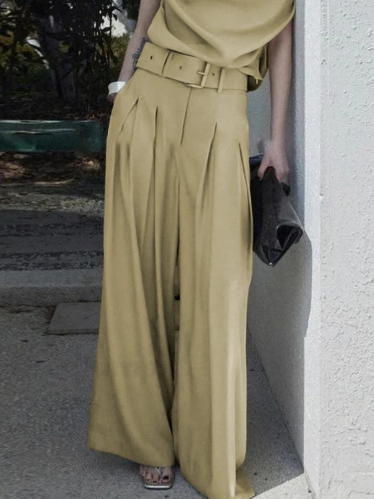 Beautyblue Loose Pleated Bottoms with Ginger Yellow Wide-leg Pants 2025 Elegant Pocket New Trousers with Belted Women Clothing
Beautyblue Loose Pleated Bottoms with Ginger Yellow Wide-leg Pants 2025 Elegant Pocket New Trousers with Belted Women Clothing