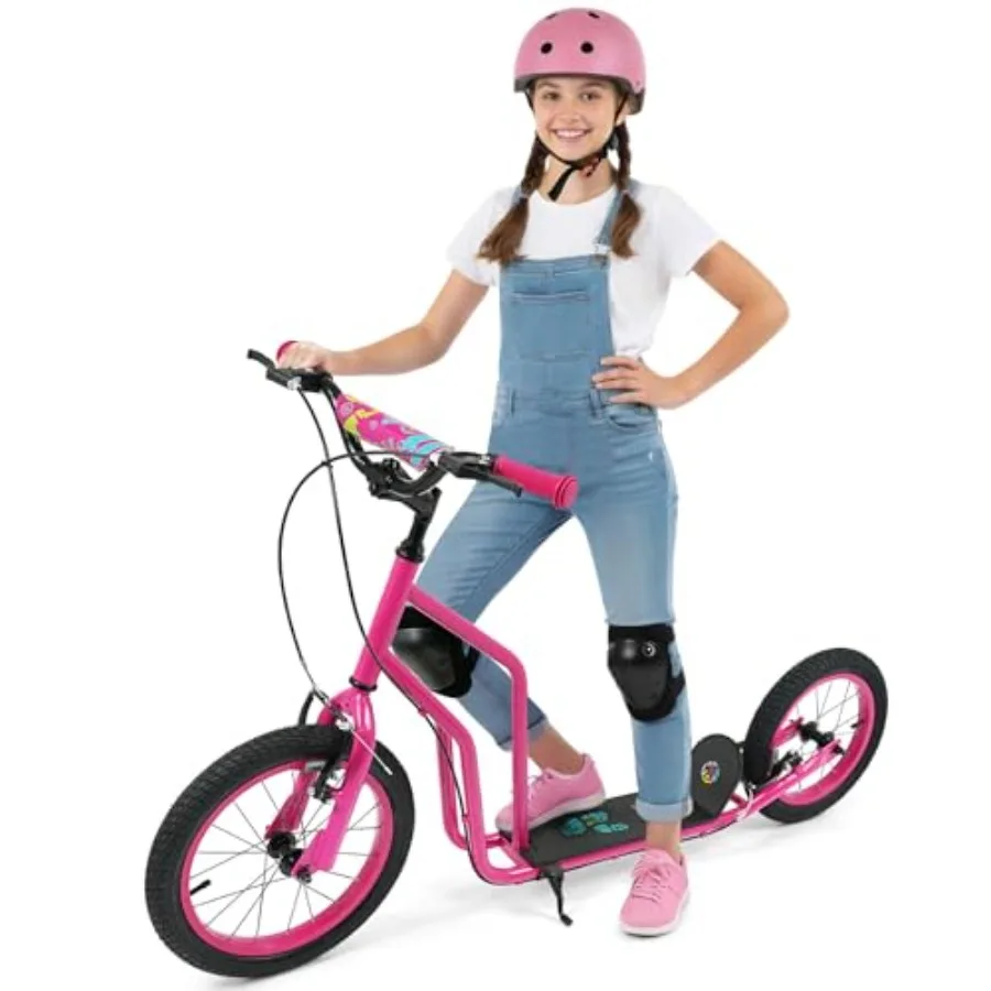Pink Height Adjustable Kick Scooter for Teens Adults with Extra Large Inflatable 16 Front 14 Rear Wheels Dual Hand Brakes Kicks
Pink Height Adjustable Kick Scooter for Teens Adults with Extra Large Inflatable 16 Front 14 Rear Wheels Dual Hand Brakes Kicks