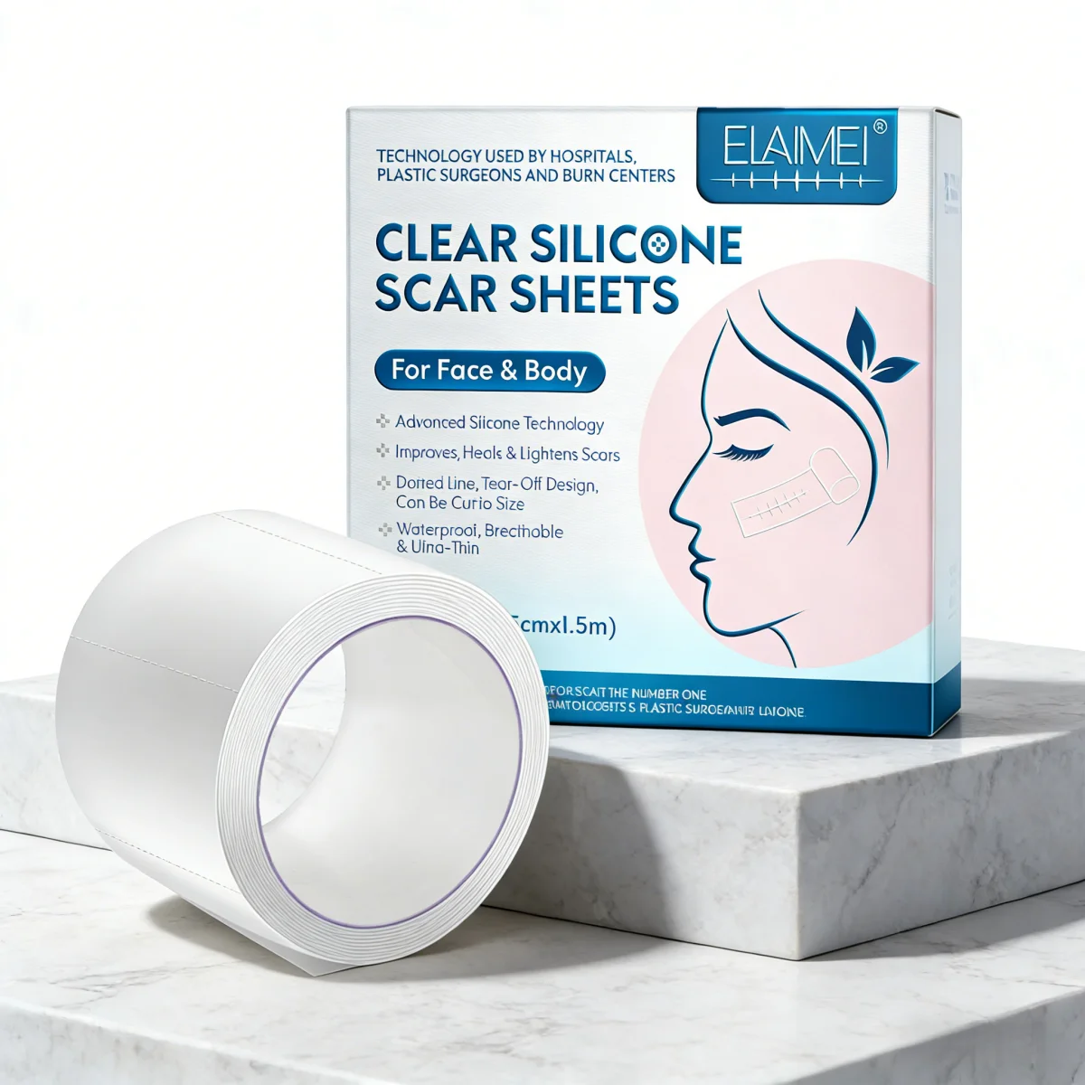 1/2 Roll Invisible Silicone Scar Sheets , 2.5cm X 150cm, Self-Adhesive Scar Cover Tape Reusable and Effective Skin Care Strips
1/2 Roll Invisible Silicone Scar Sheets , 2.5cm X 150cm, Self-Adhesive Scar Cover Tape Reusable and Effective Skin Care Strips