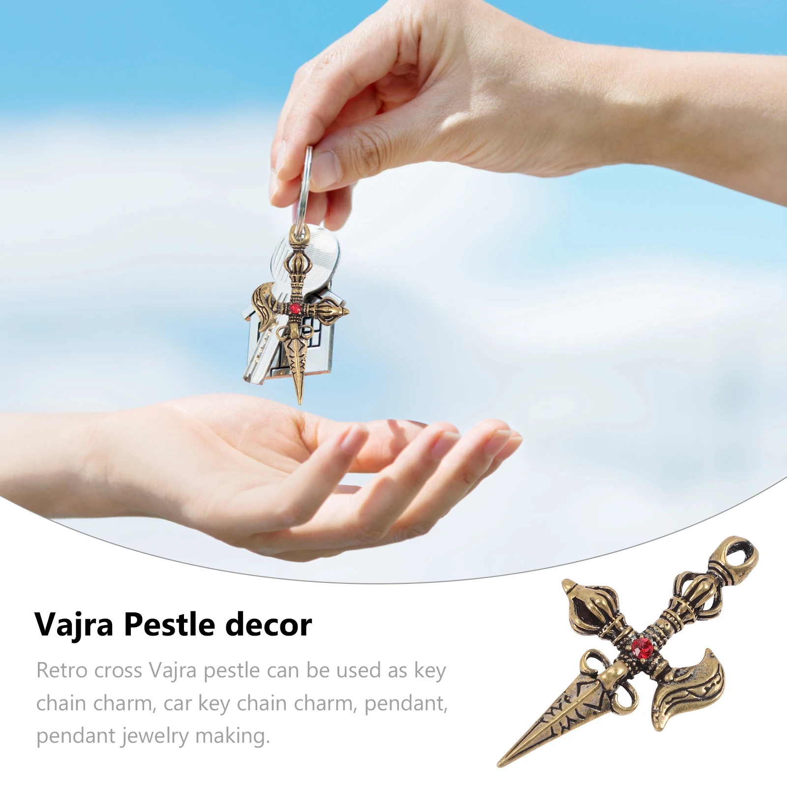 3pcs Brass Keychain Crafts Vintage Cross Pendant Vajra Pestle Charms Car Small Retro Smooth Jewelry Making
3pcs Brass Keychain Crafts Vintage Cross Pendant Vajra Pestle Charms Car Small Retro Smooth Jewelry Making