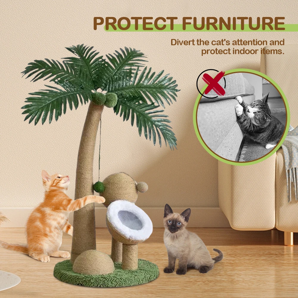 Интерактивная когтеточка-дерево для кошек в форме кокосовой пальмы, 28 дюймов, из натурального сизаля, для маленьких и средних кошек
Интерактивная когтеточка-дерево для кошек в форме кокосовой пальмы, 28 дюймов, из натурального сизаля, для маленьких и средних кошек