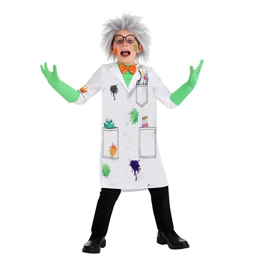 4PCS Children Boys White Lab Coat Long Sleeve charming Scientist Uniform Work Wear Laboratory Clothing Boy Birthday Party Fancy
4PCS Children Boys White Lab Coat Long Sleeve charming Scientist Uniform Work Wear Laboratory Clothing Boy Birthday Party Fancy