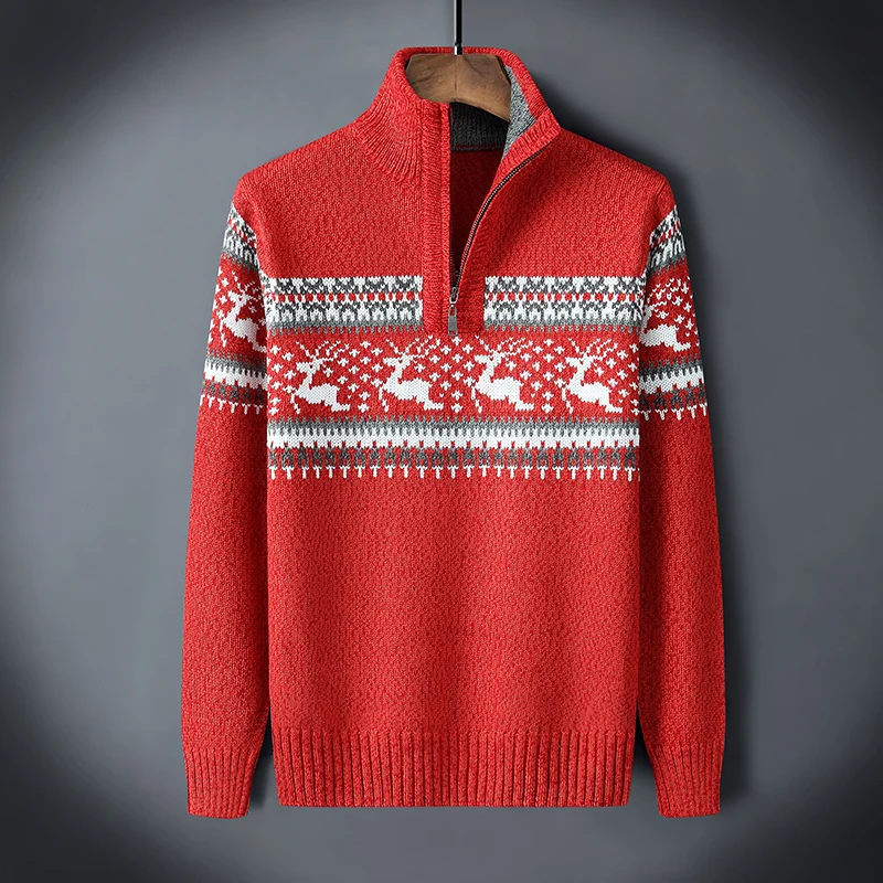 Turtleneck Jumper Men High Neck Zipper Warm Winter Pullover Men Christmas Deer Long Sleeve Sweater Knitwear Pullovers Knitted
Turtleneck Jumper Men High Neck Zipper Warm Winter Pullover Men Christmas Deer Long Sleeve Sweater Knitwear Pullovers Knitted
