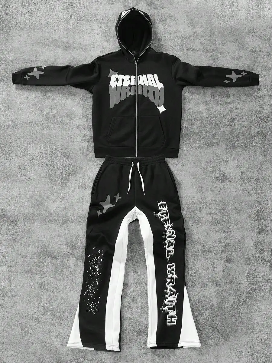 Mens Casual Letter Printed Fleece Hoodie And Sweatpants Set Autumn Winter Tracksuit
Mens Casual Letter Printed Fleece Hoodie And Sweatpants Set Autumn Winter Tracksuit