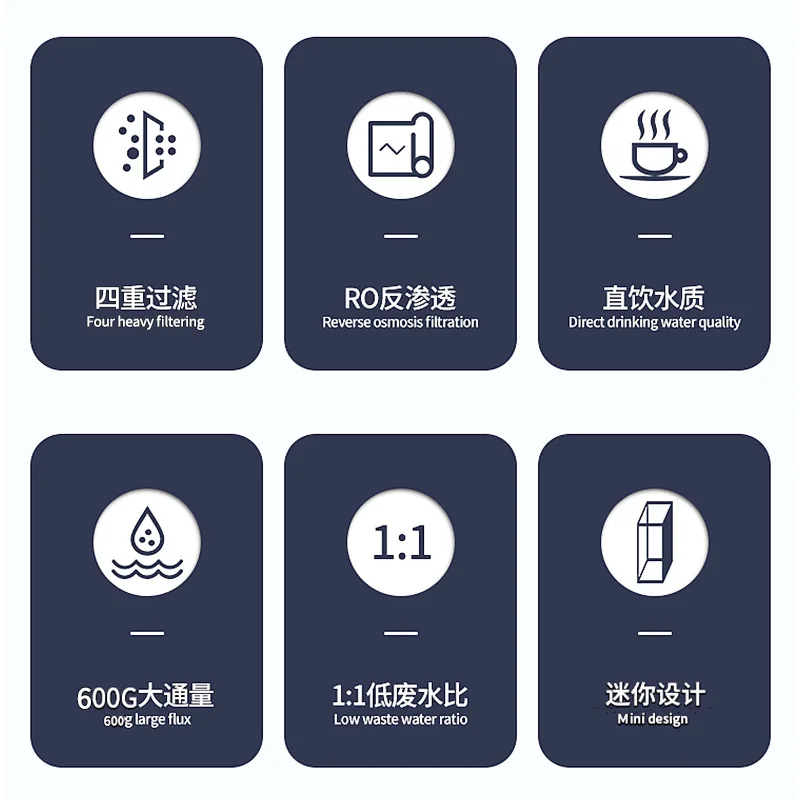 Household, kitchen 600GRO reverse osmosis direct drinking machine, pure water machine small
Household, kitchen 600GRO reverse osmosis direct drinking machine, pure water machine small