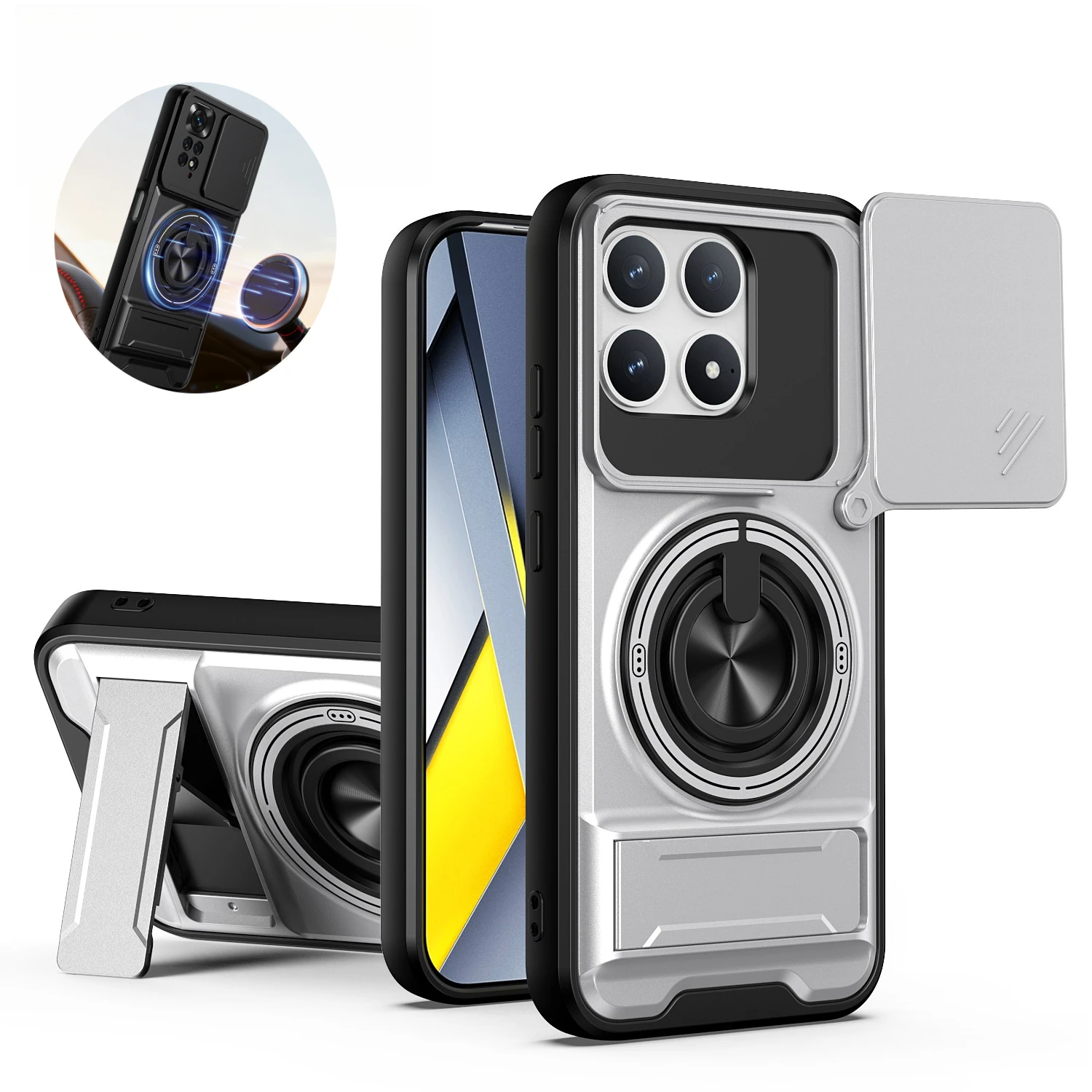 For Xiaomi Poco F8 Pro 5G/Redmi K90 5G 360°rotating ring Magnetic phone case lens push window bracket Magsafe protective cover
For Xiaomi Poco F8 Pro 5G/Redmi K90 5G 360°rotating ring Magnetic phone case lens push window bracket Magsafe protective cover