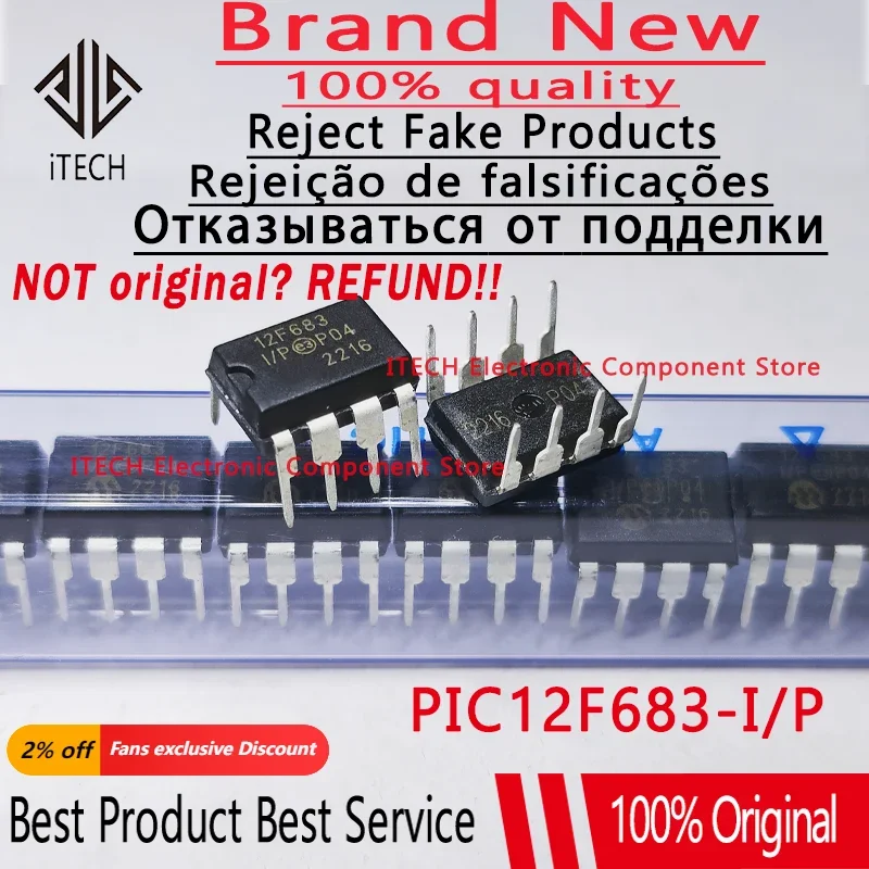 10 шт./лот оригинальные микроконтроллеры 12F683 PIC12F683-I/P 12F683-I/P DIP-8 100% новые и оригинальные на складе
10 шт./лот оригинальные микроконтроллеры 12F683 PIC12F683-I/P 12F683-I/P DIP-8 100% новые и оригинальные на складе
