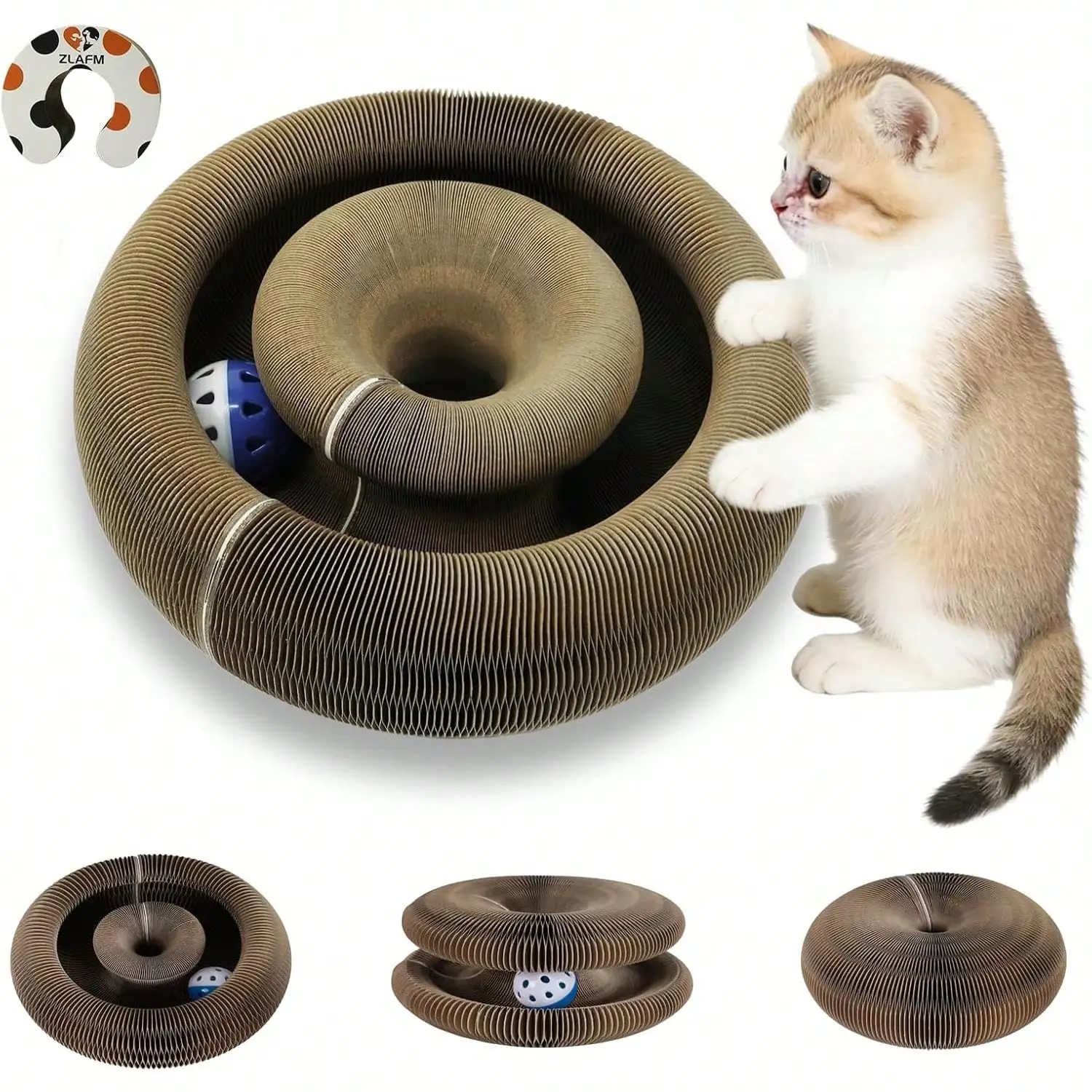 2 Pack Magic Organ Cat Scratcher Toys, Foldable & Reversible Accordion Kitty Toy With Bell Balls, Interactive Cardboard Scratchi
2 Pack Magic Organ Cat Scratcher Toys, Foldable & Reversible Accordion Kitty Toy With Bell Balls, Interactive Cardboard Scratchi