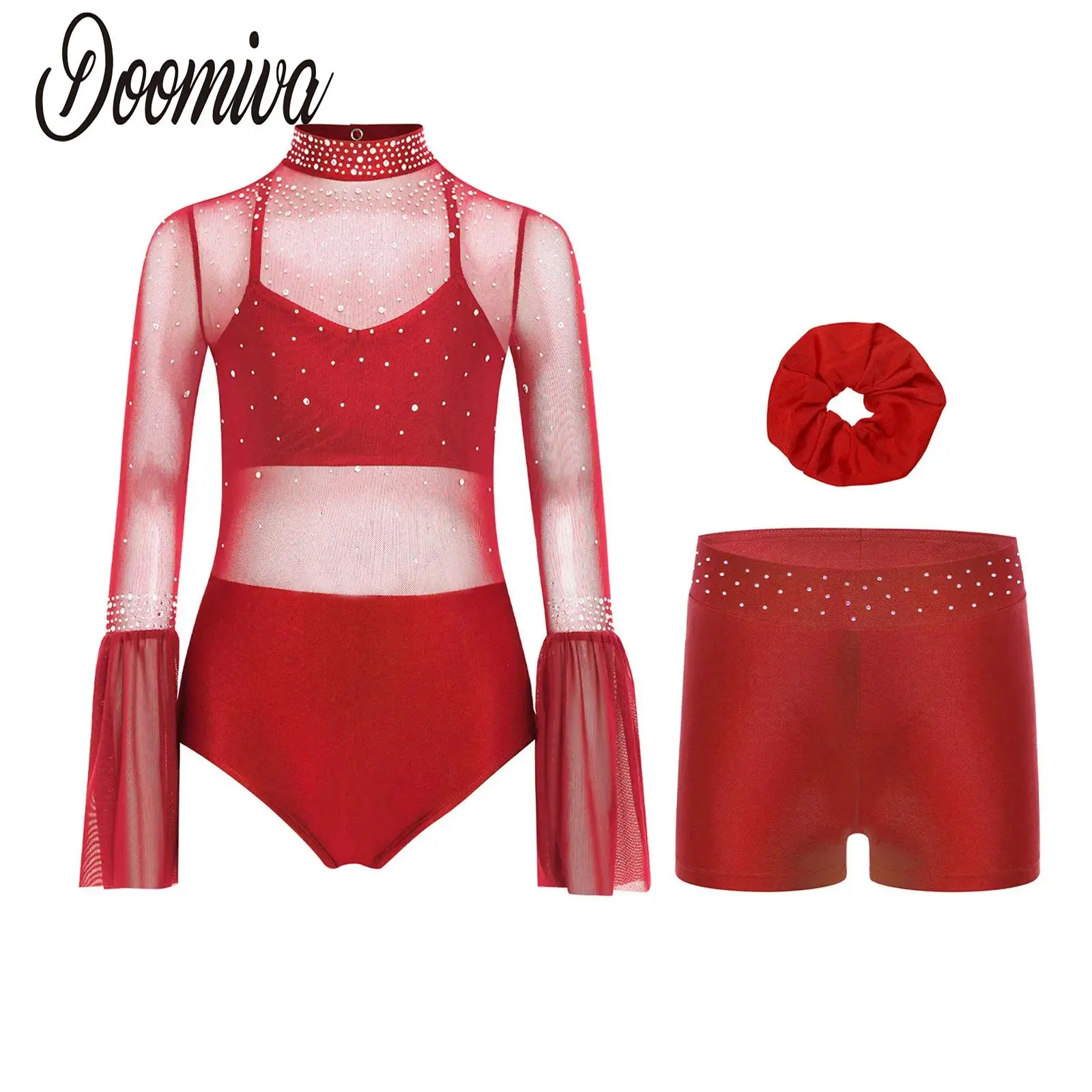 Kids Girls Jazz Gymnastics Figure Skating Outfit Long Sleeve Mesh Patchwork Rhinestones Leotard with Shorts Rhythmic Dancewear
Kids Girls Jazz Gymnastics Figure Skating Outfit Long Sleeve Mesh Patchwork Rhinestones Leotard with Shorts Rhythmic Dancewear