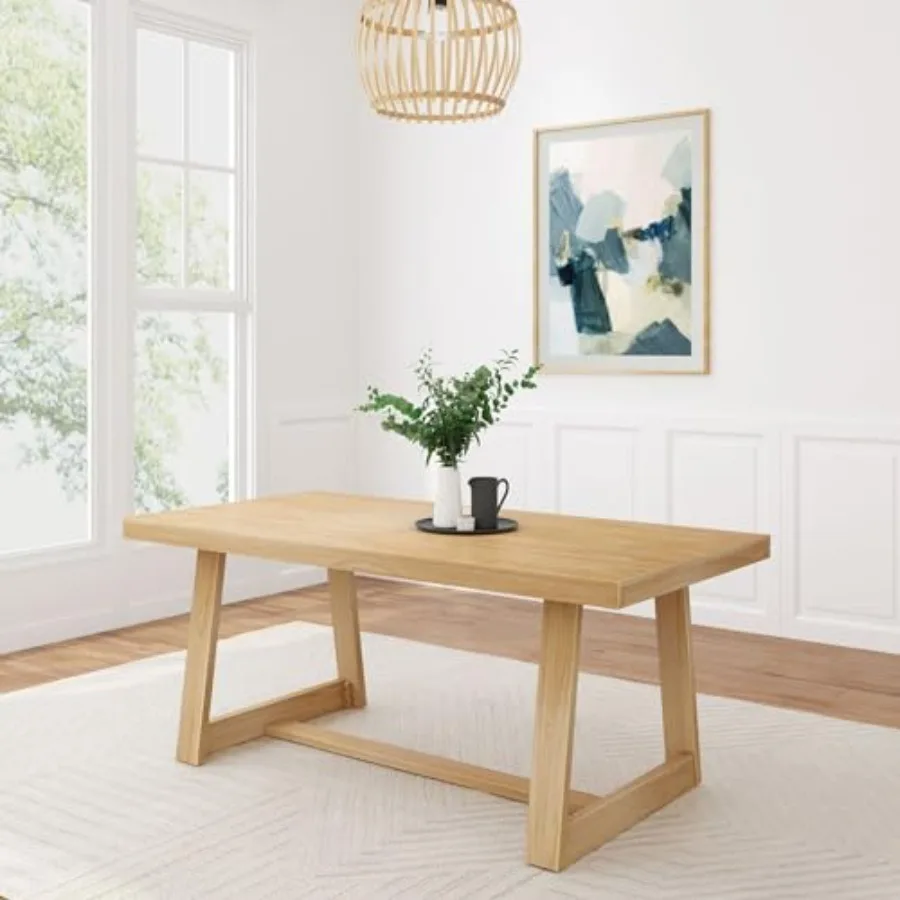 72 Inch Farmhouse Dining Table, Solid Wood Rustic Kitchen Table, for Dining Room, Home Office, Living Room Furniture, Easy Asse
72 Inch Farmhouse Dining Table, Solid Wood Rustic Kitchen Table, for Dining Room, Home Office, Living Room Furniture, Easy Asse