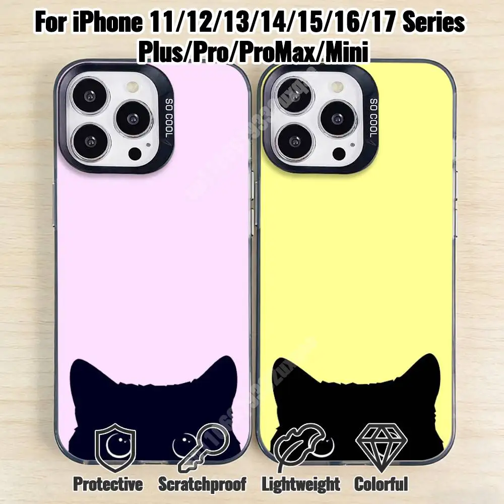Kawaii Peeking Black Cat Phone Case for iPhone 17 16 15 Max Mini 14 13 Pro Plus 12 11 X XS Air IMD Cover
Kawaii Peeking Black Cat Phone Case for iPhone 17 16 15 Max Mini 14 13 Pro Plus 12 11 X XS Air IMD Cover