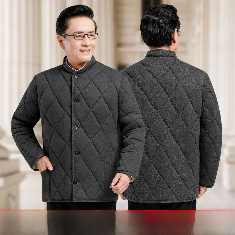 Men's Winter Cotton Jaet Thiened Lamb Velvet Fce Lined Outerwear Warm Cotton Coat Large Size for Dad And andpa
Men's Winter Cotton Jaet Thiened Lamb Velvet Fce Lined Outerwear Warm Cotton Coat Large Size for Dad And andpa