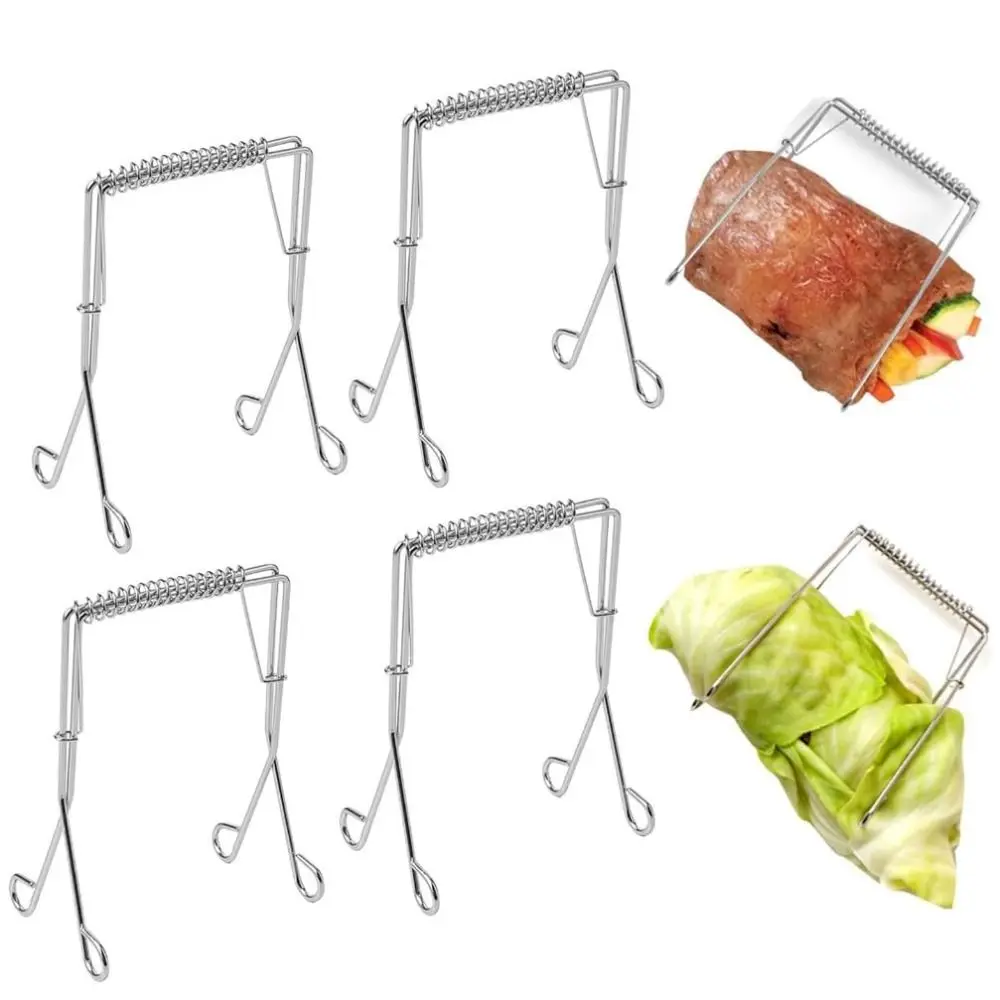 10 Pieces Heavy Duty Stainless Steel Leafy Vegetable Clamp Rust-proof Spring Design Cabbage Tong Household Food Fixing Clip
10 Pieces Heavy Duty Stainless Steel Leafy Vegetable Clamp Rust-proof Spring Design Cabbage Tong Household Food Fixing Clip