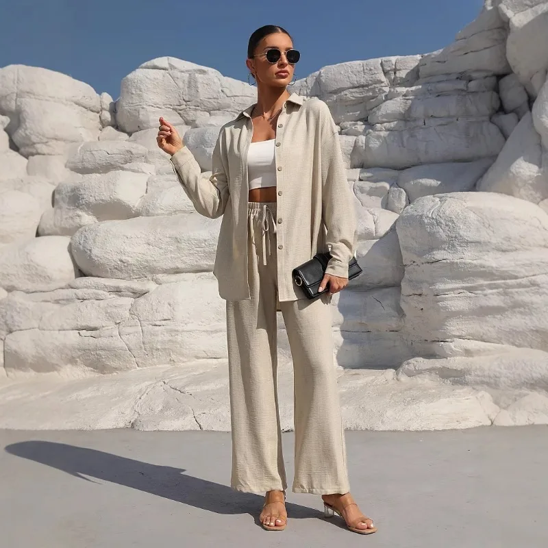 Women's Models Fairy Spring Autumn Tops Sets Shirts Long Sleeves Long Pants Cardigans Big Yards Solid Color Casual Versatile New
Women's Models Fairy Spring Autumn Tops Sets Shirts Long Sleeves Long Pants Cardigans Big Yards Solid Color Casual Versatile New