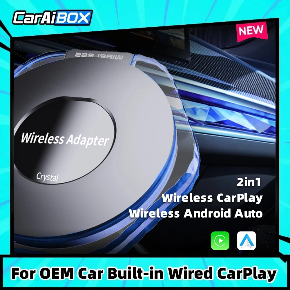 CarAIBOX 2in1 Wireless CarPlay Adapter Wireless Android Auto Dongle Box For Car Radio with Wired CarPlay / Wired Android Auto
CarAIBOX 2in1 Wireless CarPlay Adapter Wireless Android Auto Dongle Box For Car Radio with Wired CarPlay / Wired Android Auto