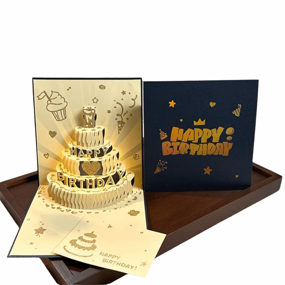 3D Light Birthday Card Folding Type with Musical Birthday Cake Cards Pop Up with Envelope Greeting Cards Birthday Party Supplies
3D Light Birthday Card Folding Type with Musical Birthday Cake Cards Pop Up with Envelope Greeting Cards Birthday Party Supplies