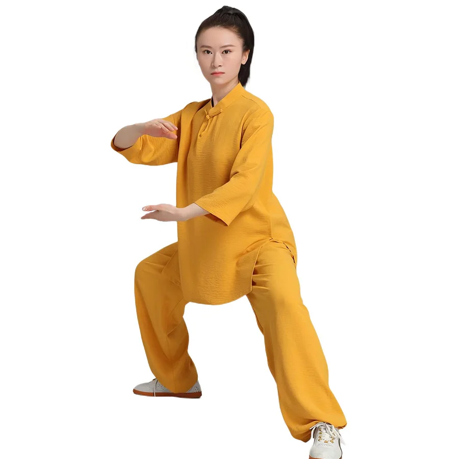 Women Tai Chi Uniform Set-Breathable Cotton Linen Kung Fu Wushu Practice Suit Half Sleeve Top&Pants For Martial Arts Training
Women Tai Chi Uniform Set-Breathable Cotton Linen Kung Fu Wushu Practice Suit Half Sleeve Top&Pants For Martial Arts Training