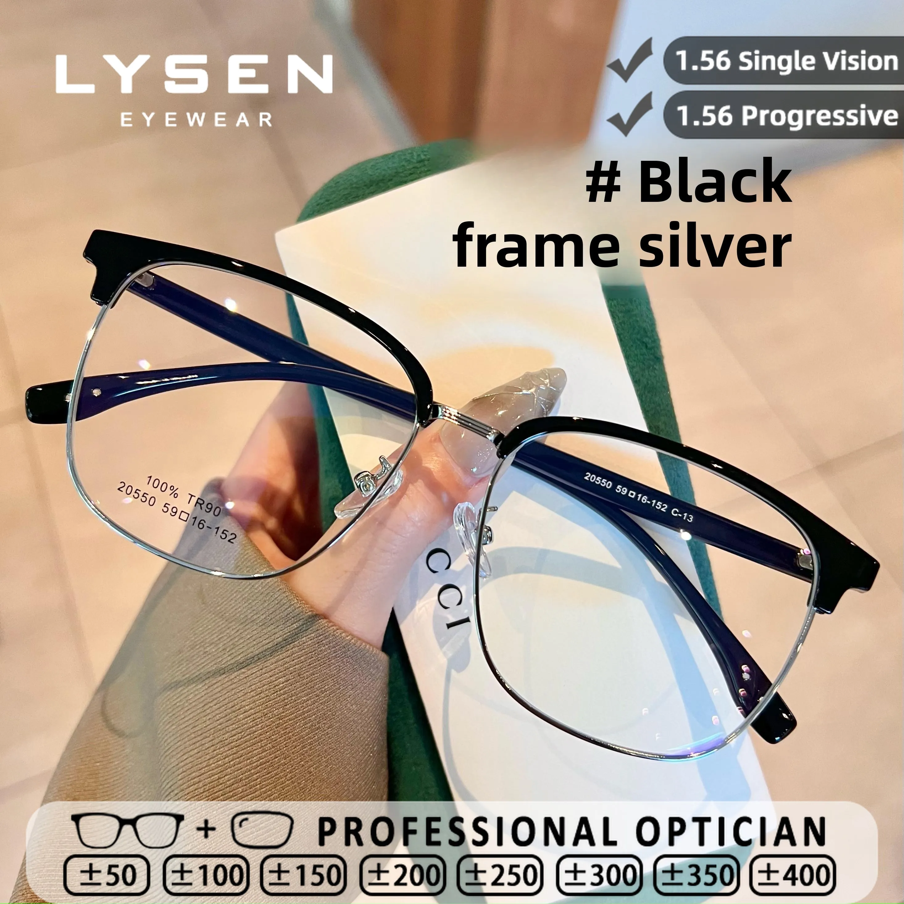 LYSEN Personalized Rectangle Half-Frame Reading Glasses Women Multifunctional Blue Light Blocking Hyperopia Myopia Eyeglasses
LYSEN Personalized Rectangle Half-Frame Reading Glasses Women Multifunctional Blue Light Blocking Hyperopia Myopia Eyeglasses