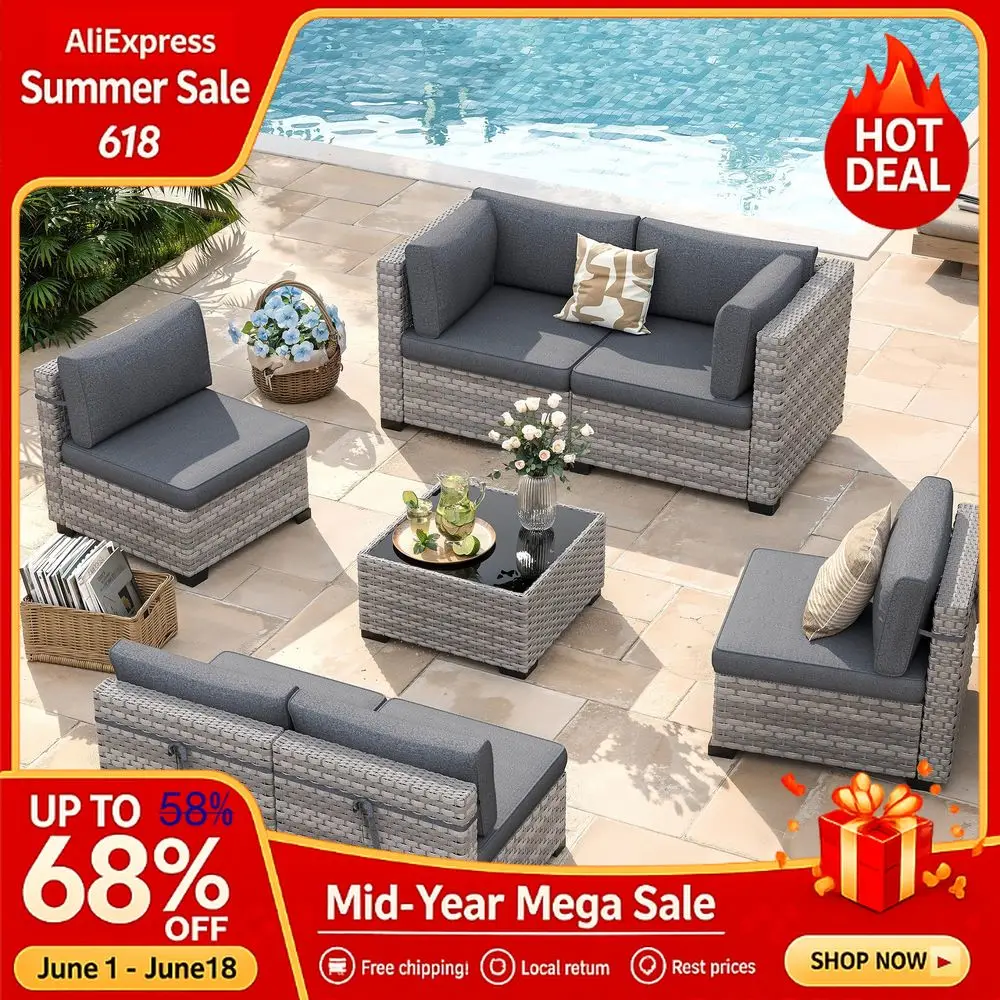 Outdoor Furniture Set, AllWeather Wicker Sectional Sofa with Deep Seating 4 Cushions, HeavyDuty Steel Frame, Modular Ratt,Custom
Outdoor Furniture Set, AllWeather Wicker Sectional Sofa with Deep Seating 4 Cushions, HeavyDuty Steel Frame, Modular Ratt,Custom