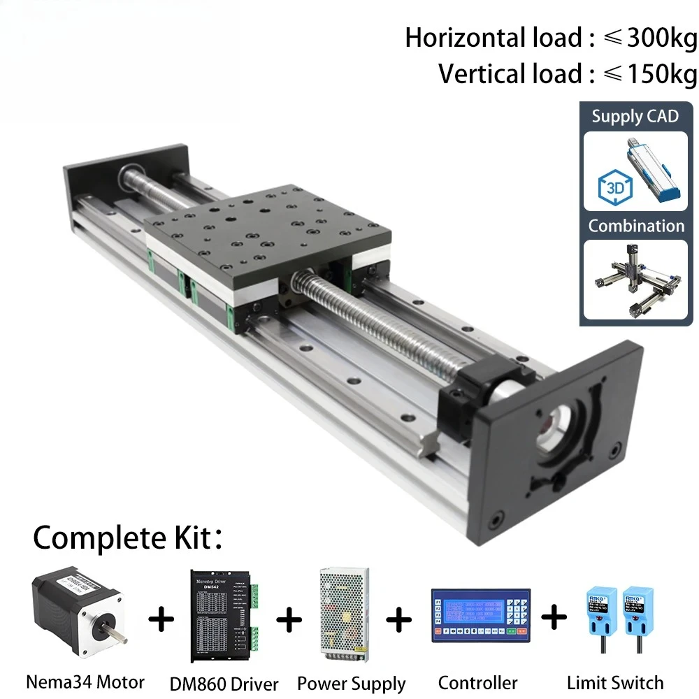 Nema34 Stepper Motor CNC Linear Actuator Module Industrial Heavy-Duty Ball Screw Drive Dual Linear Guide Rails High Precision
Nema34 Stepper Motor CNC Linear Actuator Module Industrial Heavy-Duty Ball Screw Drive Dual Linear Guide Rails High Precision