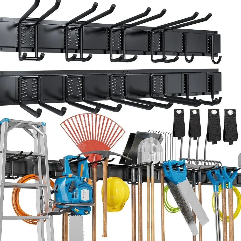 64Inch Garage Garden Tool Organizer Wall Mount,Heavy Duty Garage Storage Rack, Adjustable 12PC Wall Hook for Yard Tool Organizer
64Inch Garage Garden Tool Organizer Wall Mount,Heavy Duty Garage Storage Rack, Adjustable 12PC Wall Hook for Yard Tool Organizer