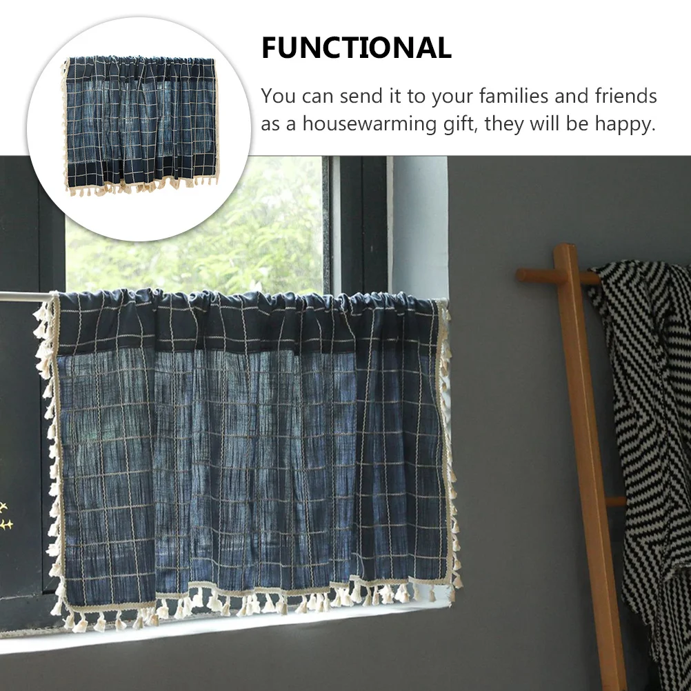 Creative Lattice Pattern Curtain Cotton Linen Fabric Easy Install Use Long Lasting Home Decoration Lattice Short Curtain
Creative Lattice Pattern Curtain Cotton Linen Fabric Easy Install Use Long Lasting Home Decoration Lattice Short Curtain