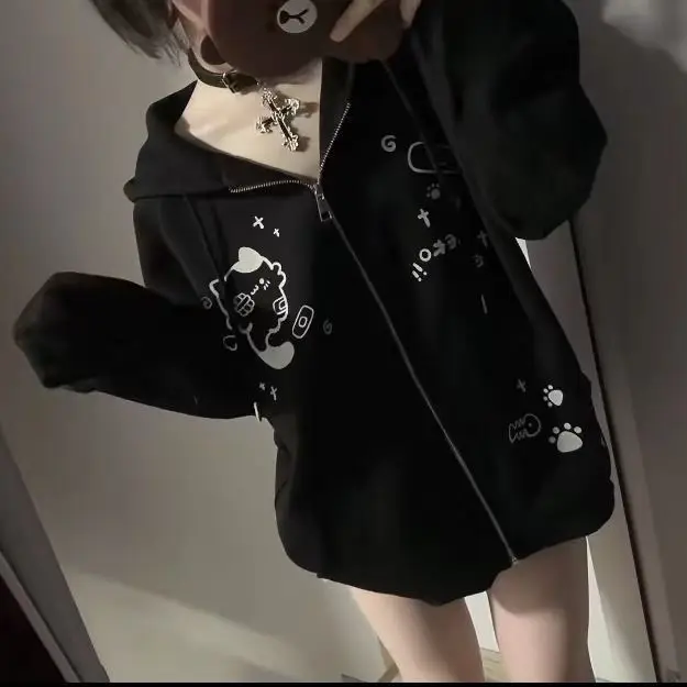 Japanese Cute Cat's Ears Zip Up Hoodie Women Autumn Winter Soft Girl Anime Long Sleeve Casual Sweatshirt Sweet Y2k Top
Japanese Cute Cat's Ears Zip Up Hoodie Women Autumn Winter Soft Girl Anime Long Sleeve Casual Sweatshirt Sweet Y2k Top