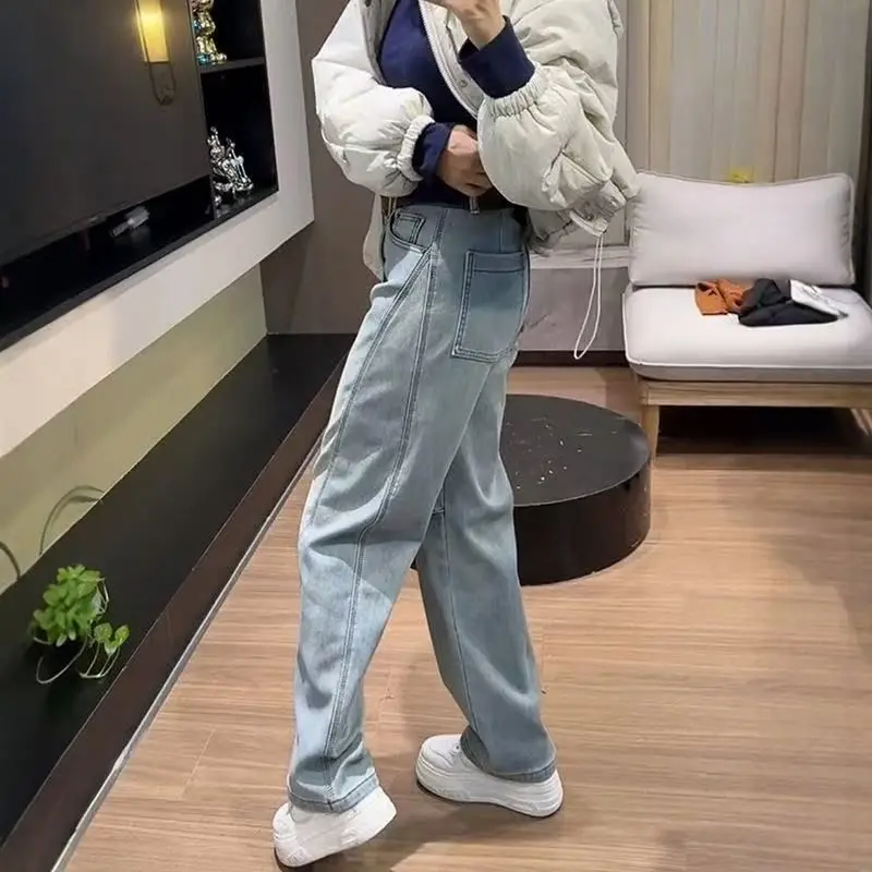 Модные прямые джинсы для женщин, весенняя новинка, большие размеры, облегающие, с эффектом стройности, широкие, в пол, L
Модные прямые джинсы для женщин, весенняя новинка, большие размеры, облегающие, с эффектом стройности, широкие, в пол, L