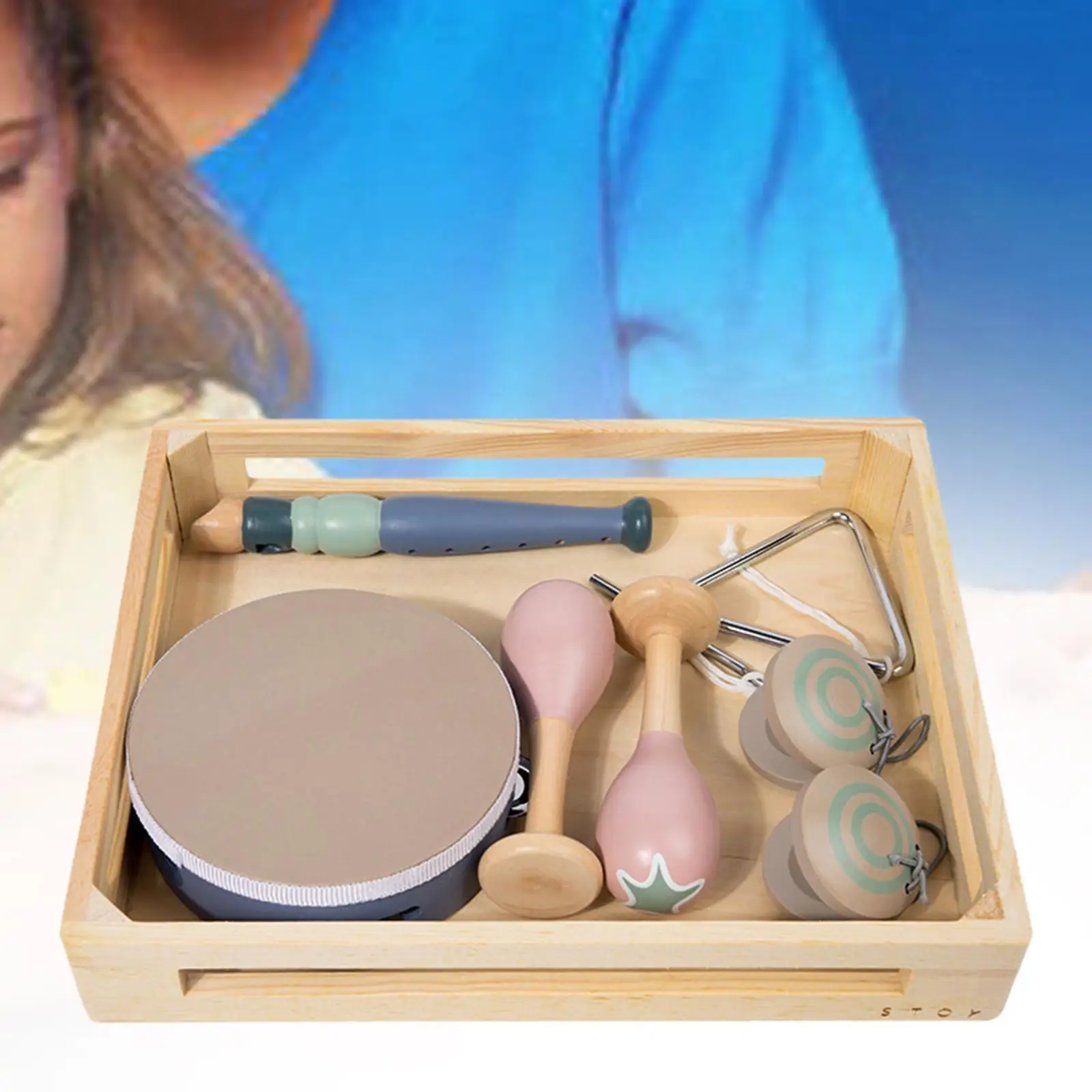 Wooden Percussion Instruments Toy Educational Develops Motor Skills with Wood Storage Tray Holiday Present Birthday Gifts
Wooden Percussion Instruments Toy Educational Develops Motor Skills with Wood Storage Tray Holiday Present Birthday Gifts