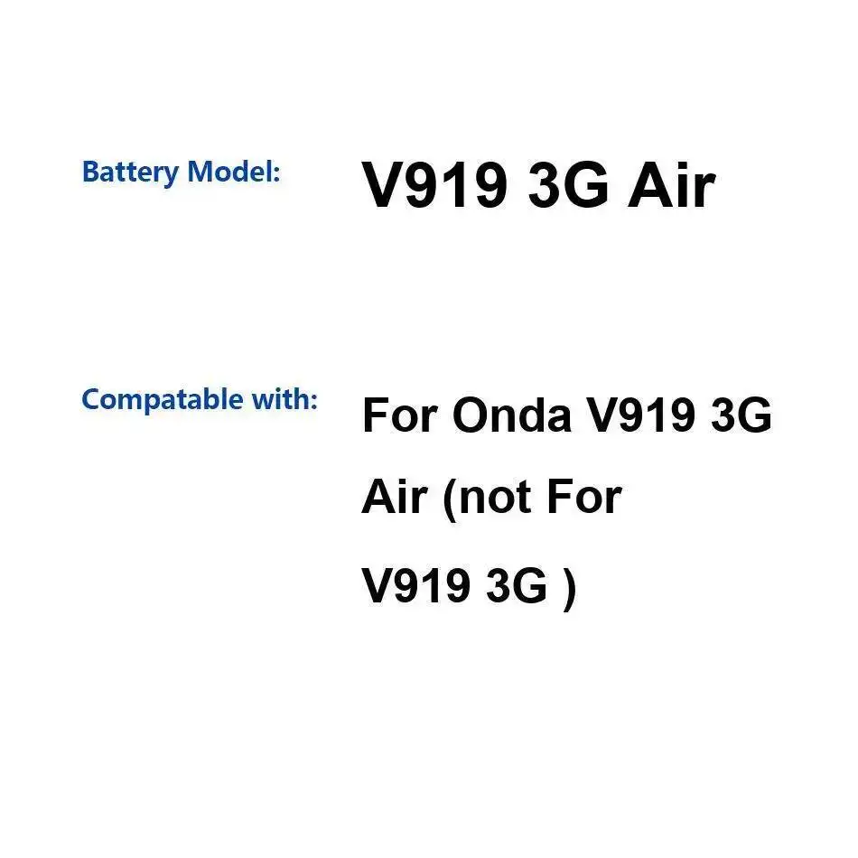 Laptop Battery For Onda V919 3G Air Not Fit 10000Mah Long Lasting
Laptop Battery For Onda V919 3G Air Not Fit 10000Mah Long Lasting