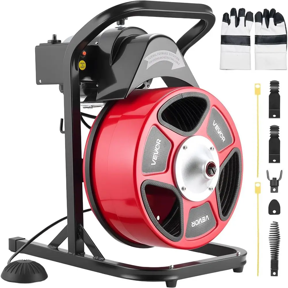 Drain Cleaner hine 50 T x 1/2 Inch, Manual eed Sewer Snake Auger with 4 Cutters & Air-ted oot Switch or 2" to 6" Pipes
Drain Cleaner hine 50 T x 1/2 Inch, Manual eed Sewer Snake Auger with 4 Cutters & Air-ted oot Switch or 2" to 6" Pipes