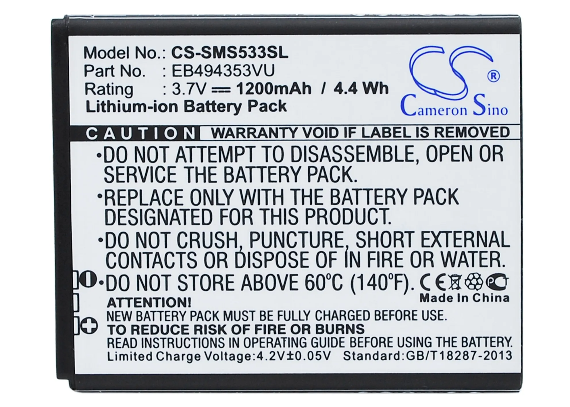 Li-ion Mobile, SmartPhone Battery for Samsung,GT-S5570 Galaxy Mini Galaxy 551 Wave 723 YP-G1C/XSH SCH-i559 Tass Dart Superior
Li-ion Mobile, SmartPhone Battery for Samsung,GT-S5570 Galaxy Mini Galaxy 551 Wave 723 YP-G1C/XSH SCH-i559 Tass Dart Superior