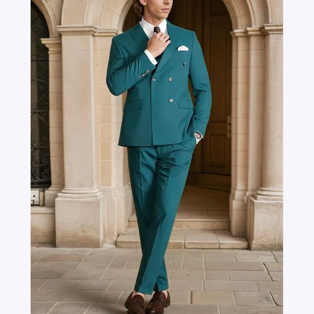 Green Suits For Men Elegant Double Breasted Peak Lapel Solid Suit Wedding Party Banquet Male Blazer Prom Man Sets Jacket Pants
Green Suits For Men Elegant Double Breasted Peak Lapel Solid Suit Wedding Party Banquet Male Blazer Prom Man Sets Jacket Pants