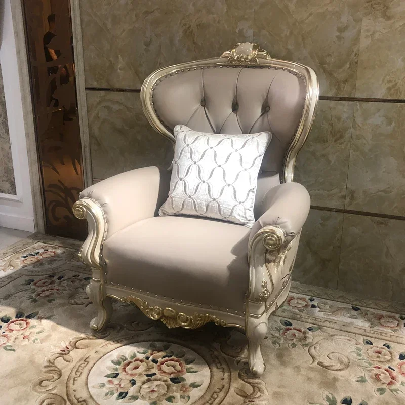 European leather leisure chair light luxury solid wood single sofa chair bedroom tiger chair living room
European leather leisure chair light luxury solid wood single sofa chair bedroom tiger chair living room