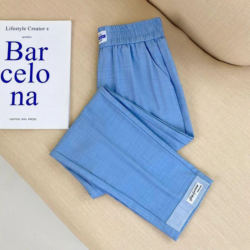 Loose Ultra-Thin Ice Silk Denim Pants Women's High Waist Harlan Pants Commute Style Pure Color Casual Trousers
Loose Ultra-Thin Ice Silk Denim Pants Women's High Waist Harlan Pants Commute Style Pure Color Casual Trousers