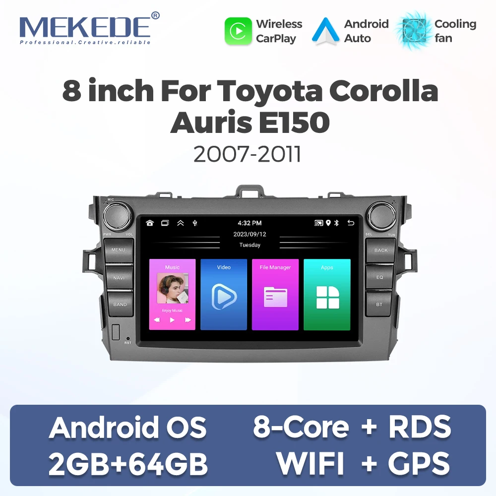 8 inch 2+64G car radio For Toyota Corolla Auris E150 2007-2011 Carplay Android AUTO GPS navi stereo Multimedia Player Head Unit
8 inch 2+64G car radio For Toyota Corolla Auris E150 2007-2011 Carplay Android AUTO GPS navi stereo Multimedia Player Head Unit