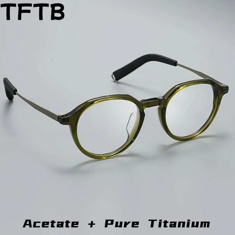 TFTB Retro Polygonal Men's Glasses High-quality plate Pure Titanium Small Face Women Optical Prescription Eyeglasses Frame G595F
TFTB Retro Polygonal Men's Glasses High-quality plate Pure Titanium Small Face Women Optical Prescription Eyeglasses Frame G595F