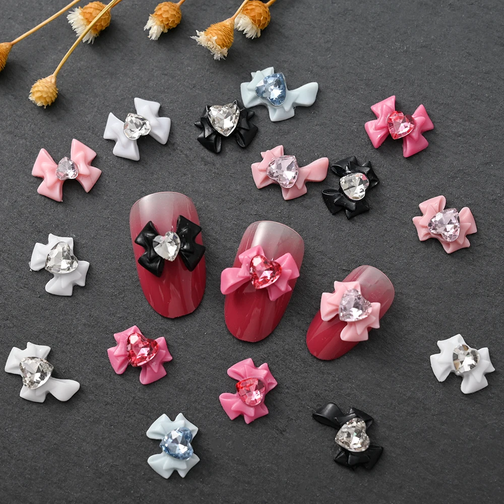 10pc Alloy Crystal Glass Shiny Ribbon Bow Heart Rhinestone 3D Nail Charm Kawaii Jewelry Nail Art Decoration Accessories JE1251#
10pc Alloy Crystal Glass Shiny Ribbon Bow Heart Rhinestone 3D Nail Charm Kawaii Jewelry Nail Art Decoration Accessories JE1251#