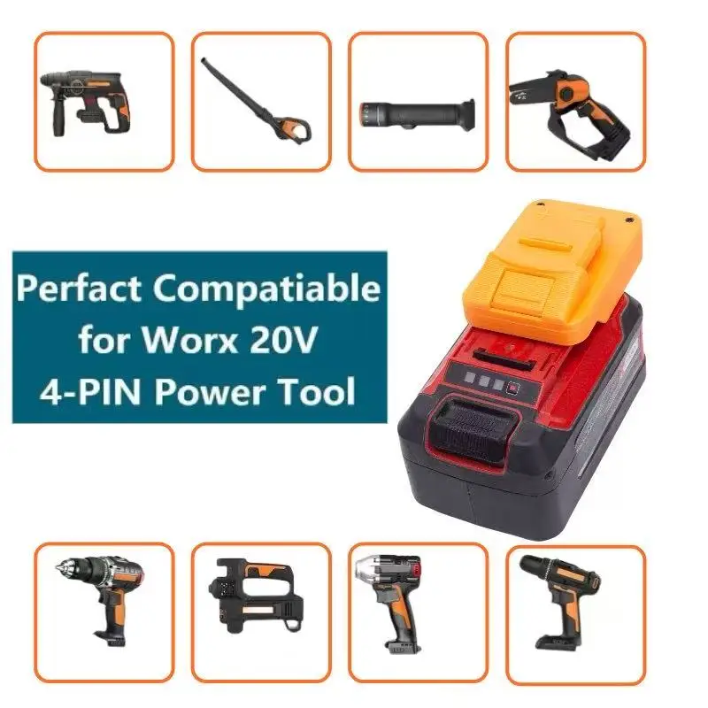 For Einhell for Ozito 18V Lithium Batteries Converter Adapter To Worx 20v 4PIN Tool use Converter(Only Adapter)
For Einhell for Ozito 18V Lithium Batteries Converter Adapter To Worx 20v 4PIN Tool use Converter(Only Adapter)