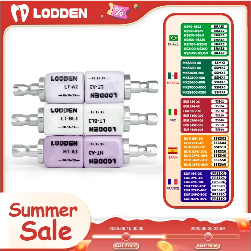 LODDEN Dental Lab Lithium Disilicate C14 Blocks LT/HT/MT Glass Ceramic Dentistry Material for CAD CAM Sirona Cerec Milling Syste
LODDEN Dental Lab Lithium Disilicate C14 Blocks LT/HT/MT Glass Ceramic Dentistry Material for CAD CAM Sirona Cerec Milling Syste