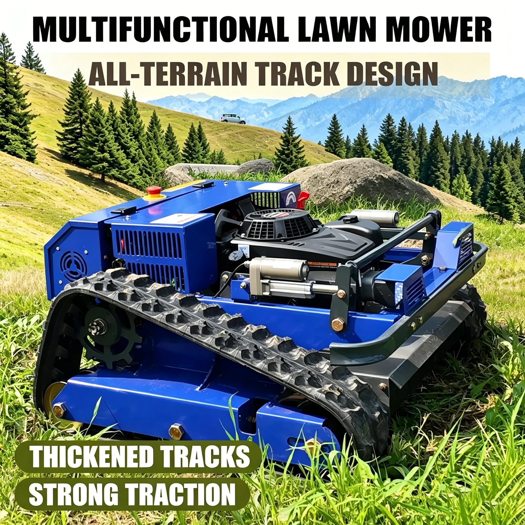 Customized agricultural lawn mower - powerful heavy-duty engine high-tech lawn mower with remote control technology
Customized agricultural lawn mower - powerful heavy-duty engine high-tech lawn mower with remote control technology