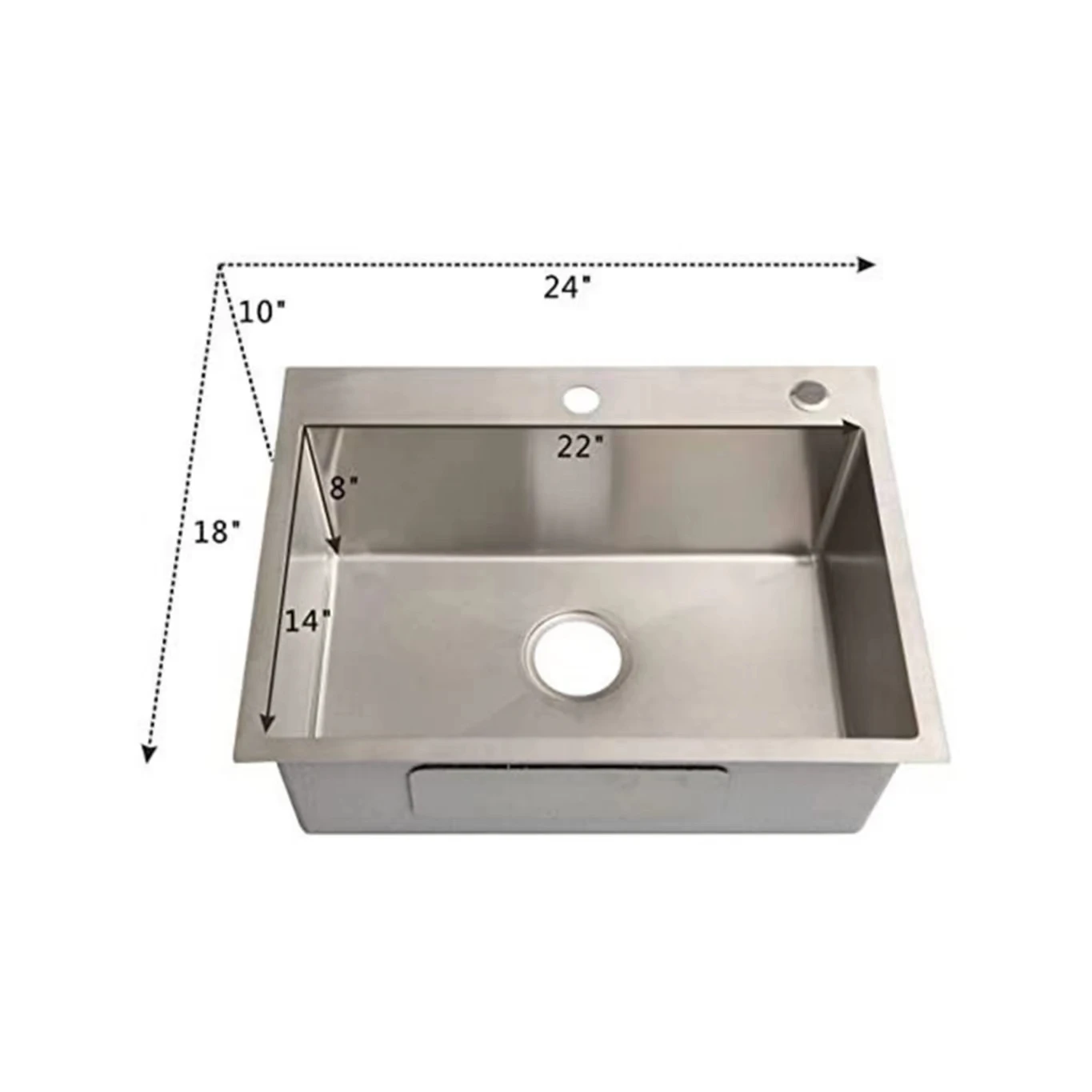 24x18" Stainless Steel Kitchen Sink Include Faucet&Drain 8" Deep Single Bowl,Drop In
24x18" Stainless Steel Kitchen Sink Include Faucet&Drain 8" Deep Single Bowl,Drop In