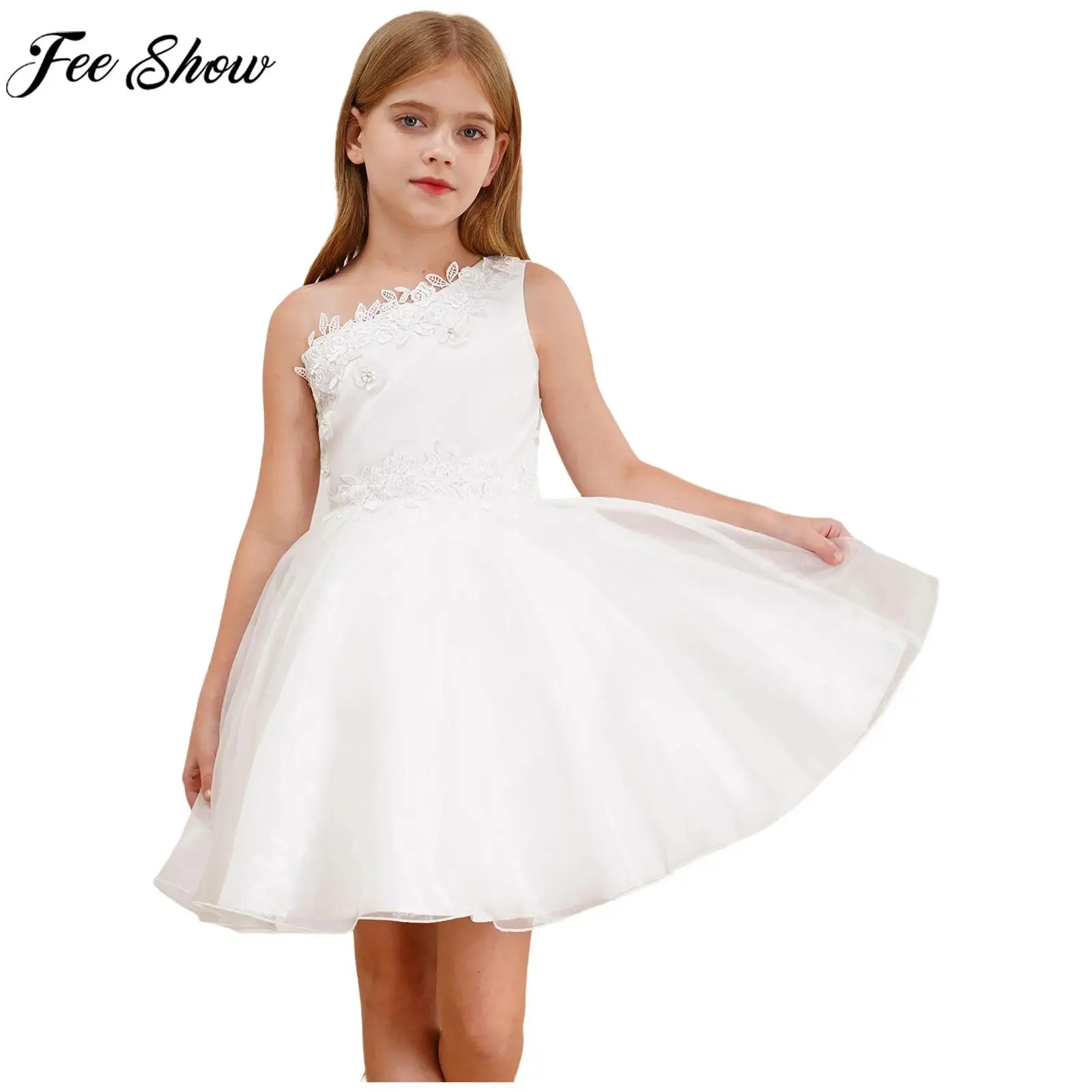 Children Girls Elegant Party Dress One Shoulder Applique Mesh Tulle Princess Gown Wedding Birthday School Show Prom Costume
Children Girls Elegant Party Dress One Shoulder Applique Mesh Tulle Princess Gown Wedding Birthday School Show Prom Costume
