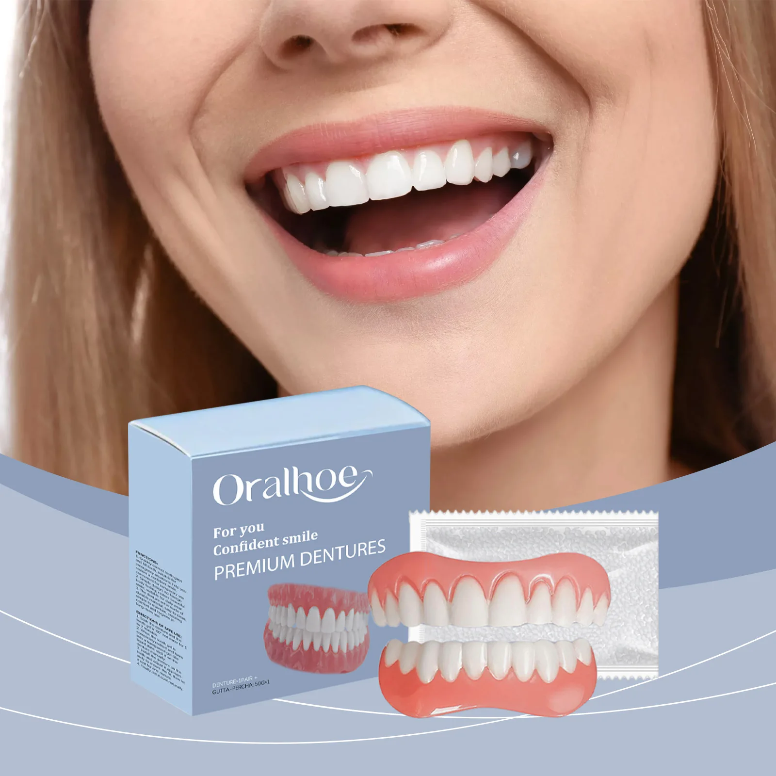 Silicone Reline Denture Set Detachable Reusable Veneers Teeth for Orthodontic Teeth Both Men and Women Dental Decoration
Silicone Reline Denture Set Detachable Reusable Veneers Teeth for Orthodontic Teeth Both Men and Women Dental Decoration