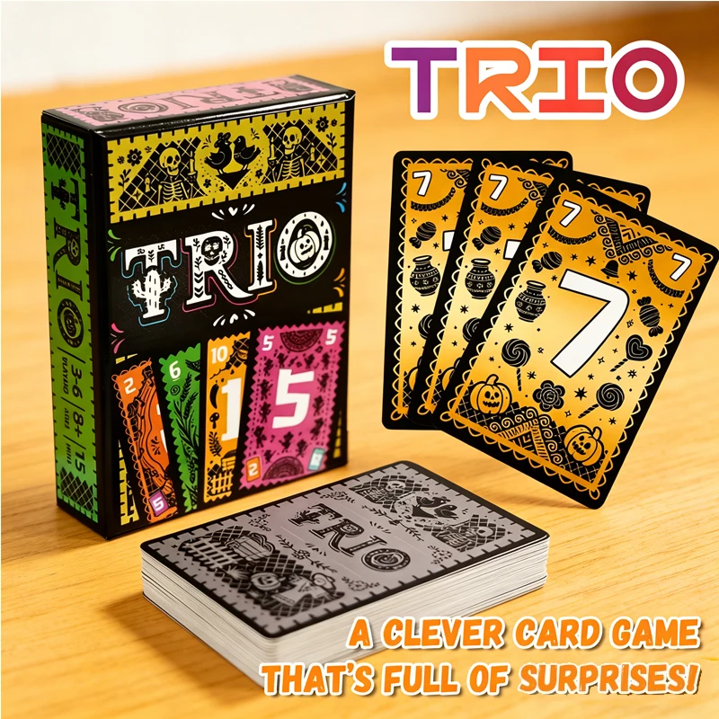 Карточная игра Trio, стратегическая настольная игра, семейный друг, вечеринка, настольный компьютер, идеальные развлечения, интерактивная настольная игра для 3-6 игроков, подарки
Карточная игра Trio, стратегическая настольная игра, семейный друг, вечеринка, настольный компьютер, идеальные развлечения, интерактивная настольная игра для 3-6 игроков, подарки
