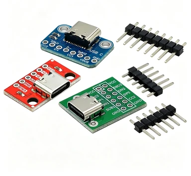 Type-C USB to Pin Header DIP Female Type-B Adapter Board with Soldered Female Port, TYPE-C, Comes with Pin Headers
Type-C USB to Pin Header DIP Female Type-B Adapter Board with Soldered Female Port, TYPE-C, Comes with Pin Headers