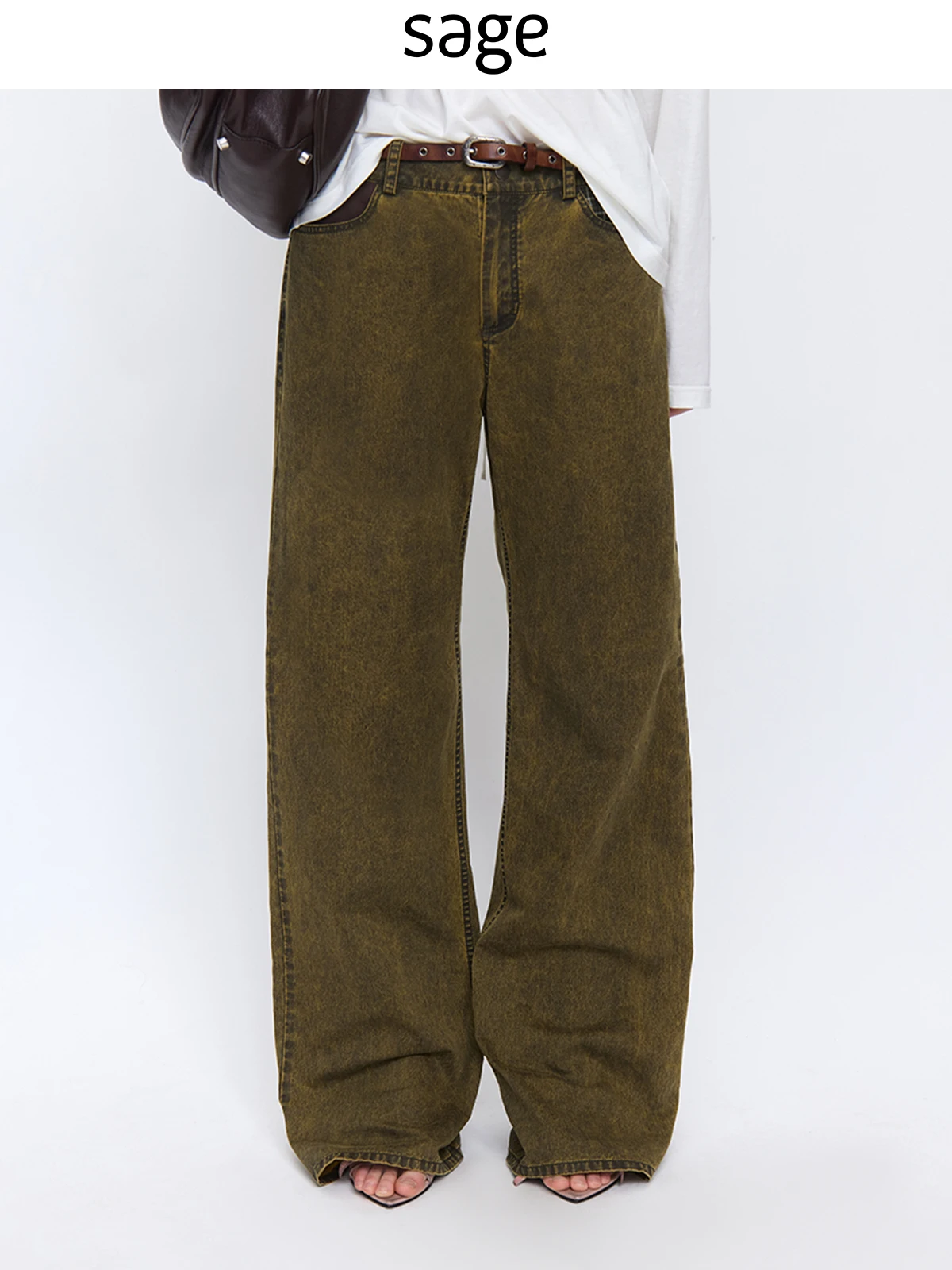 Sagestudio Casual Color Blo ket Long Pants Straight Leg Cotton Jeans Waed Effect Simple Sle Women's Faion
Sagestudio Casual Color Blo ket Long Pants Straight Leg Cotton Jeans Waed Effect Simple Sle Women's Faion