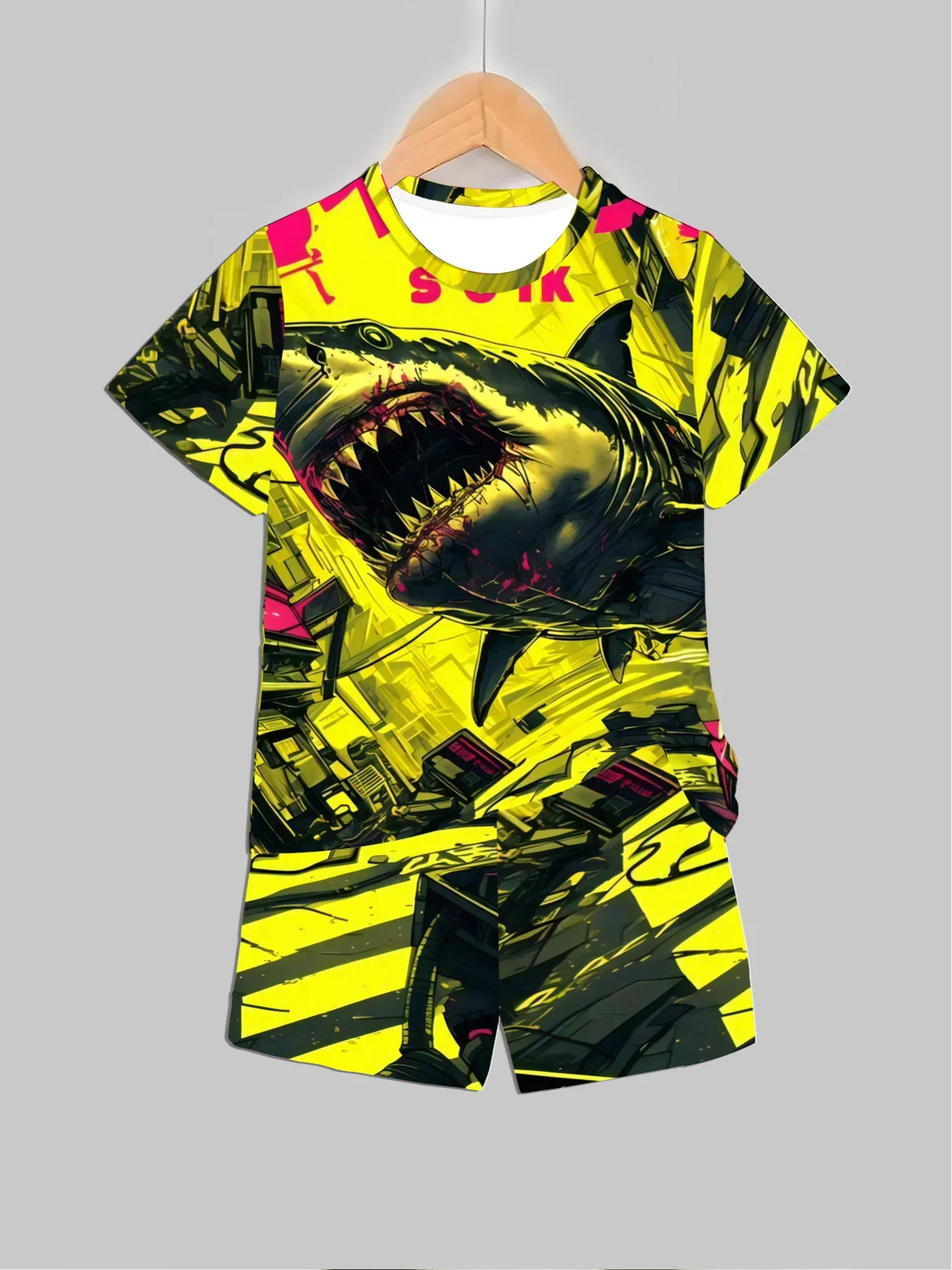 Men's T-shirt Sets Summer New O-neck Beach Shark 3D Print Short Sleeve Suit Breathable T-shirts Shorts Suit Fashion Menswear
Men's T-shirt Sets Summer New O-neck Beach Shark 3D Print Short Sleeve Suit Breathable T-shirts Shorts Suit Fashion Menswear
