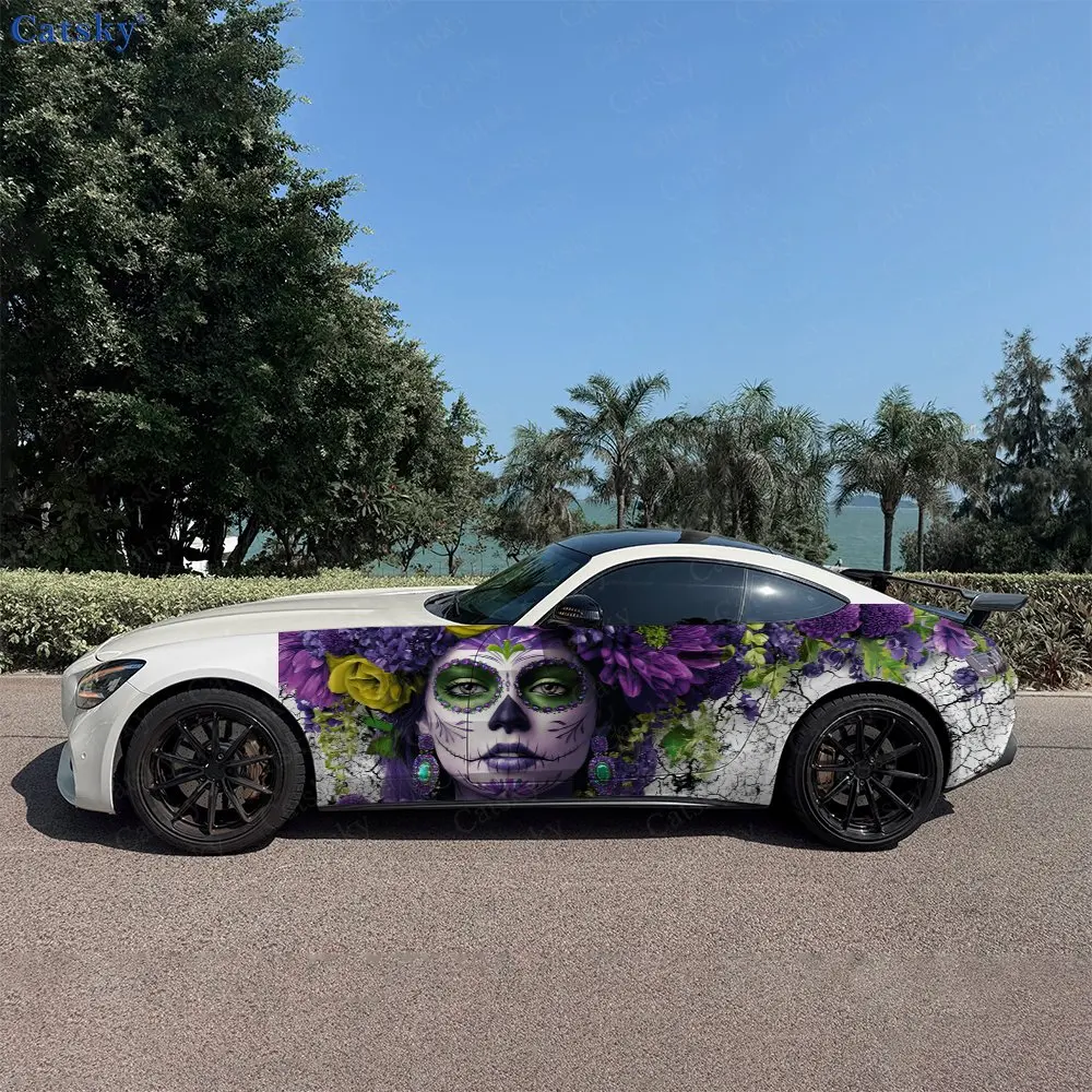 2pcs Dark Day of the Dead Floral & Snake Car Side Wrap, Self-Adhesive PVC Waterproof & Scratch-Resistant Stickers, Car Accessory
2pcs Dark Day of the Dead Floral & Snake Car Side Wrap, Self-Adhesive PVC Waterproof & Scratch-Resistant Stickers, Car Accessory