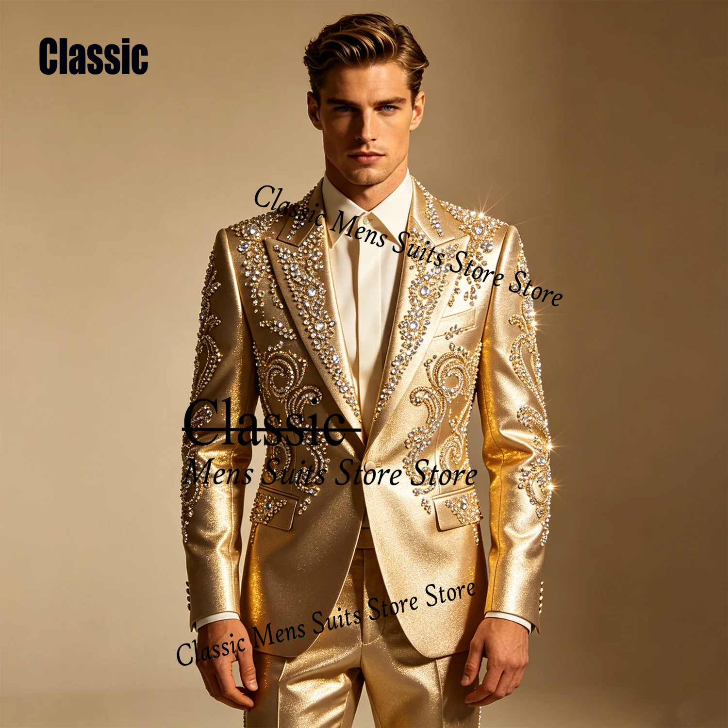 Intricate Sequins Rhinestone Men Suits 2 Pieces Sets Male Party Blazers Customized Groom Wedding Tuxedos Slim trajes para hombre
Intricate Sequins Rhinestone Men Suits 2 Pieces Sets Male Party Blazers Customized Groom Wedding Tuxedos Slim trajes para hombre